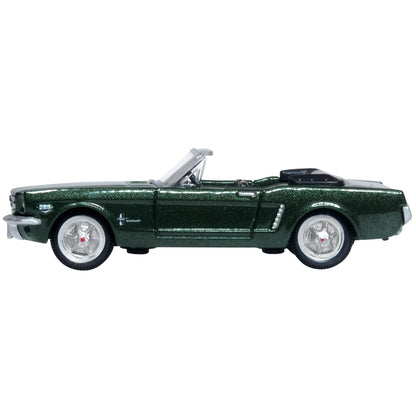 1965 Ford Mustang Convertible Ivy Green Metallic 1/87 (HO) Scale Diecast Model Car by Oxford Diecast