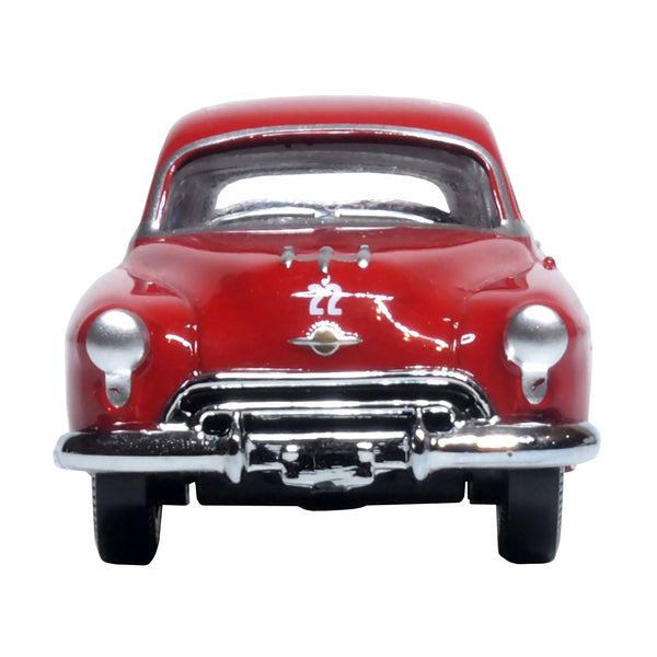 1949 Oldsmobile Rocket 88 Coupe #22 "Overseas Motors Atlanta" Red 1/87 (HO) Scale Diecast Model Car by Oxford Diecast