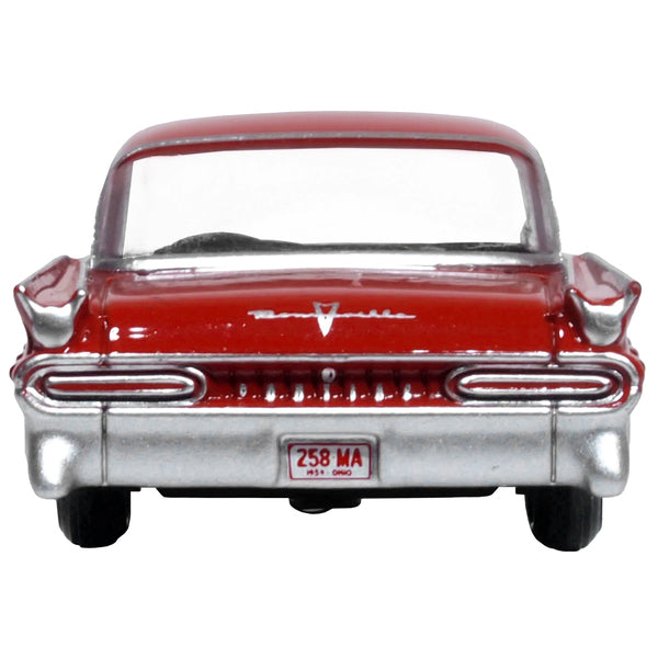 1959 Pontiac Bonneville Coupe Mandalay Red 1/87 (HO) Scale Diecast Model Car by Oxford Diecast