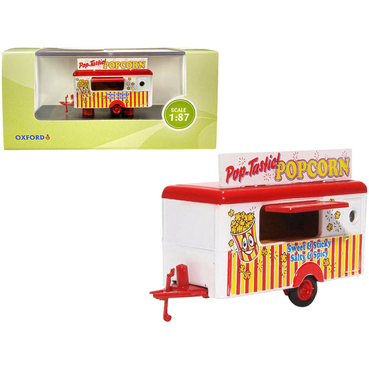 Mobile Food Trailer "Popcorn" 1/87 (HO) Scale Diecast Model by Oxford Diecast