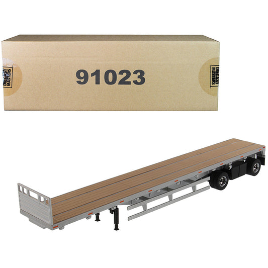 53' Flat Bed Trailer Silver "Transport Series" 1/50 Diecast Model by Diecast Masters