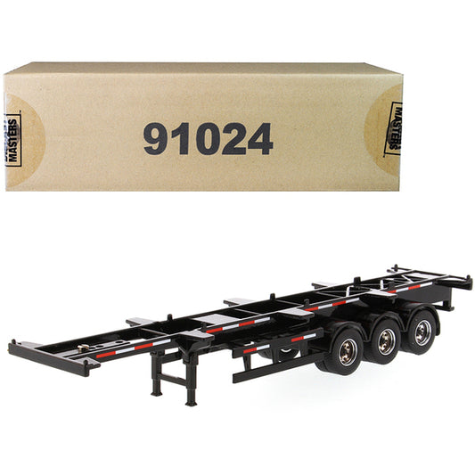 40' Skeleton Trailer Black "Transport Series" 1/50 Diecast Model by Diecast Masters