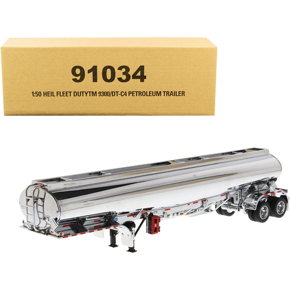 Heil Fleet Duty TM 9300/DT-C4 Petroleum Tanker Trailer Chrome "Transport Series" 1/50 Diecast Model by Diecast Masters