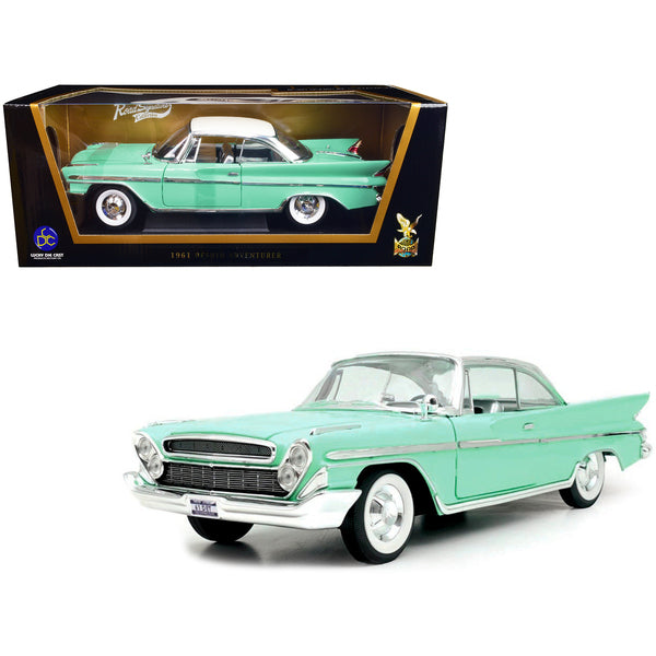 1961 DeSoto Adventurer Light Green with White Top 1/18 Diecast Model Car by Road Signature