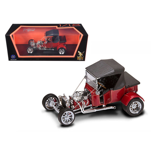 1923 Ford T-Bucket Soft Top Burgundy with Black Top 1/18 Diecast Model Car by Road Signature