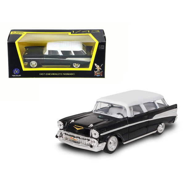 1957 Chevrolet Nomad Black with White Top 1/43 Diecast Model Car by Road Signature