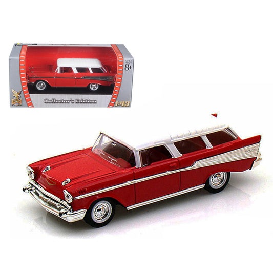 1957 Chevrolet Nomad Red with White Top 1/43 Diecast Model Car by Road Signature