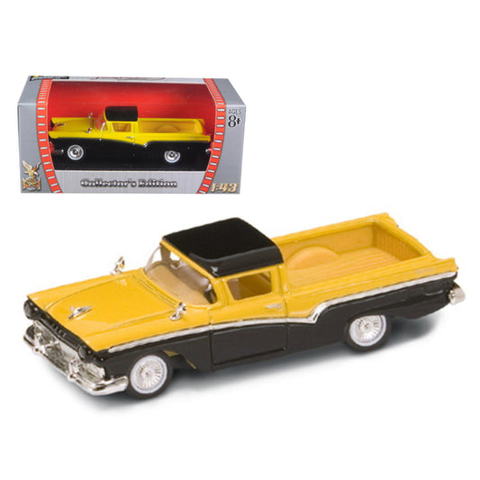 1957 Ford Ranchero Yellow/Black 1/43 Diecast Model Car by Road Signature