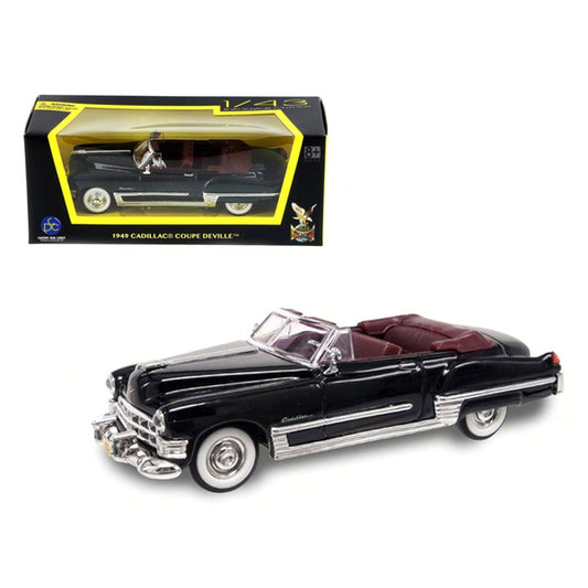 1949 Cadillac Coupe DeVille Convertible Black 1/43 Diecast Model Car by Road Signature