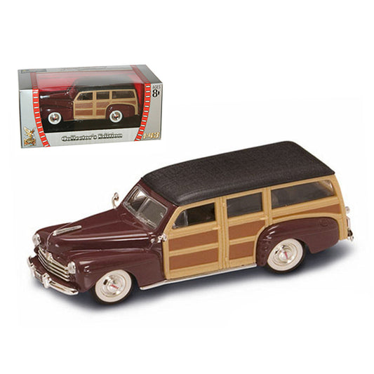 1948 Ford Woody Burgundy 1/43 Diecast Model Car by Road Signature