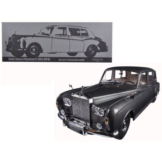 1964 Rolls Royce Phantom V MPW Gunmetal Grey LHD 1/18 Diecast Model Car  by Paragon