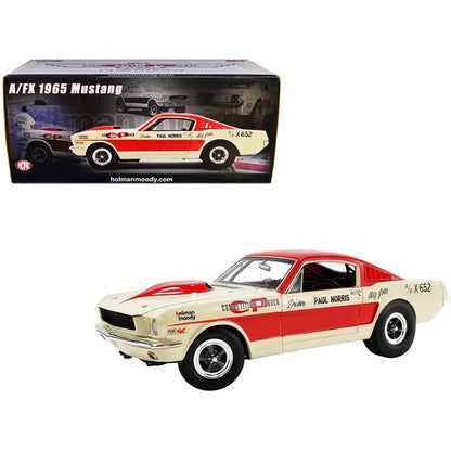 1965 Ford Mustang A/FX Red and Cream "Holman Moody" Limited Edition to 636 pieces Worldwide 1/18 Diecast Model Car by ACME