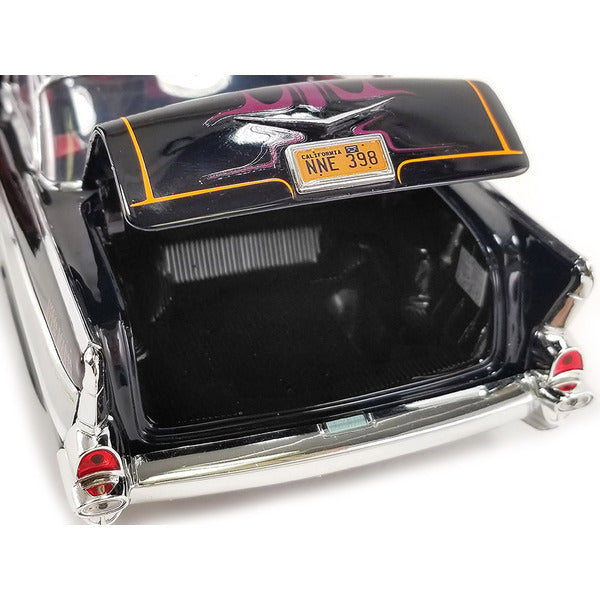 1957 Chevrolet Bel Air Black with Flames and Pinstripe Top "Big Daddy Ed Roth" Limited Edition to 966 pieces Worldwide 1/18 Diecast Model Car by ACME