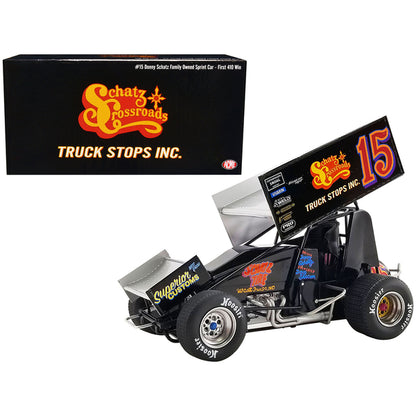 Winged Sprint Car #15 Donny Schatz "Schatz Crossroads Truck Stops Inc." First 410 Sprint Win "Northern Outlaw Sprint Association" (1994) 1/18 Diecast Model Car by ACME