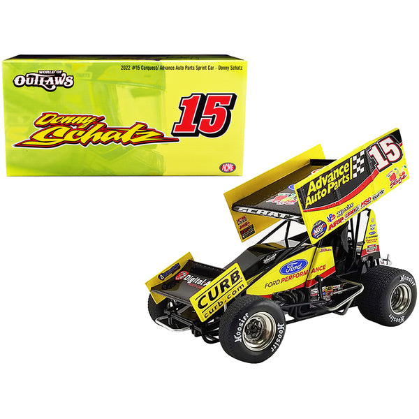 Winged Sprint Car #15 Donny Schatz "Advance Auto Parts" Tony Stewart Racing "World of Outlaws" (2022) 1/18 Diecast Model Car by ACME