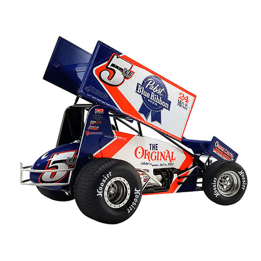 Winged Sprint Car #5W Lucas Wolfe "Pabst Blue Ribbon" Allebach Racing "World of Outlaws" (2022) 1/18 Diecast Model Car by ACME