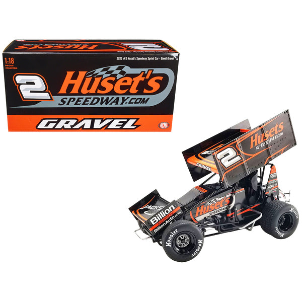 Winged Sprint Car #2 David Gravel "Huset's Speedway" Big Game Motorsports "World of Outlaws" (2023) 1/18 Diecast Model Car by ACME