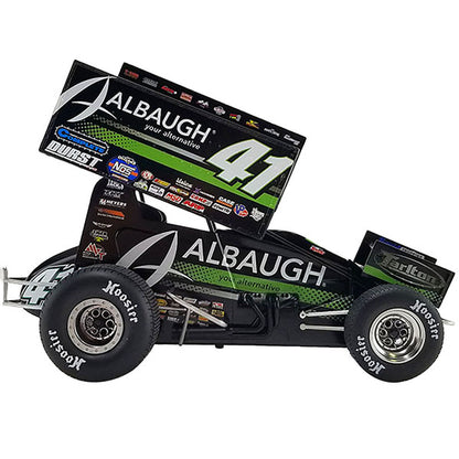 Winged Sprint Car #41 Carson Macedo "Albaugh - MVT" Jason Johnson Racing "World of Outlaws" (2023) 1/18 Diecast Model Car by ACME