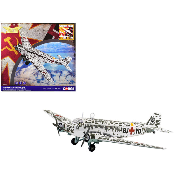 Junkers Ju-52/3M g6e BJ&YD Medical Evacuation Aircraft "Stalingrad Air Bridge Operations" (November 1942) "The Aviation Archive" Series 1/72 Diecast Model by Corgi