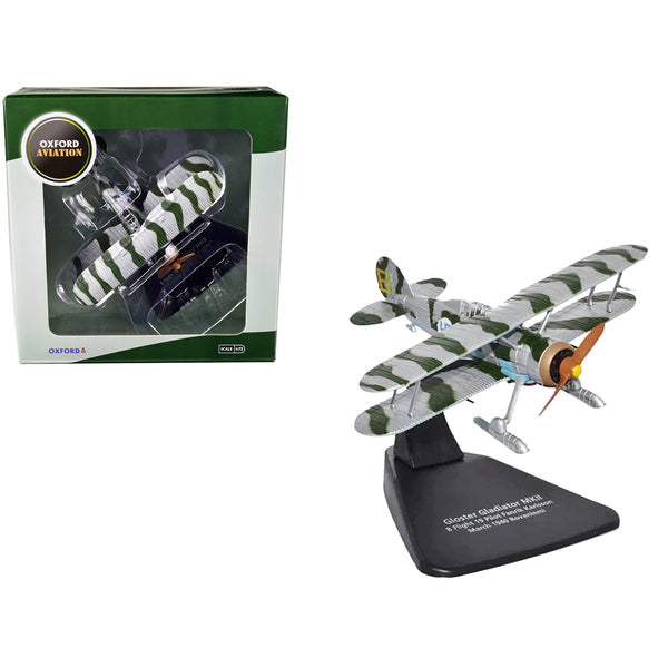 Gloster Gladiator MK II B Fighter Plane Pilot Fanrik Karlsson Flight 19 Rovaniemi Finland (March 1940) "Oxford Aviation" Series 1/72 Diecast Model Airplane by Oxford Diecast