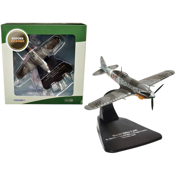 Macchi Veltro C.205 Fighter Aircraft Italy "L. Gorrini 1 Squadriglia 1 Gruppo Caccia" (February 1944) "Oxford Aviation" Series 1/72 Diecast Model Airplane by Oxford Diecast