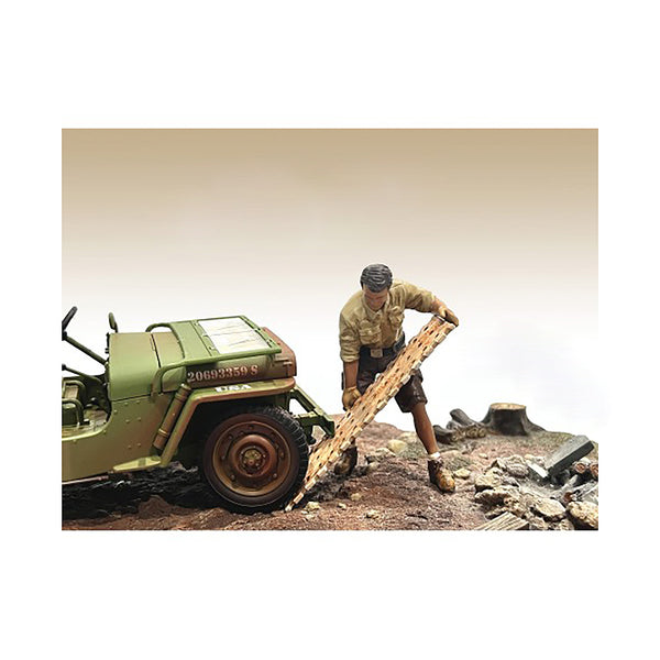 "4X4 Mechanic" Figure 8 with Board Accessory for 1/18 Scale Models by American Diorama