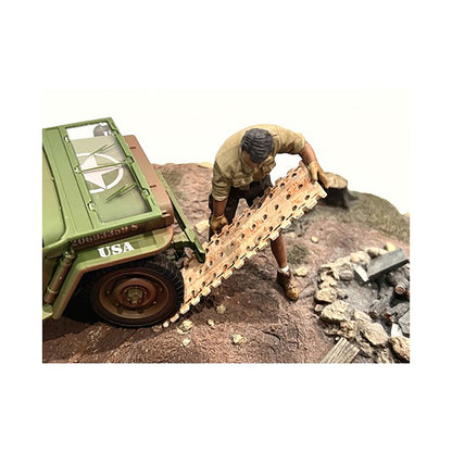 "4X4 Mechanic" Figure 8 with Board Accessory for 1/18 Scale Models by American Diorama