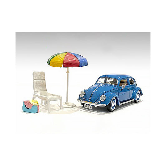 "Beach Girls" Accessories (Beach Chair and Beach Umbrella and Duffle Bag) for 1/18 Scale Models by American Diorama