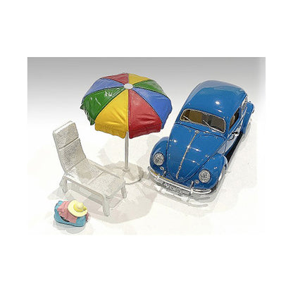 "Beach Girls" Accessories (Beach Chair and Beach Umbrella and Duffle Bag) for 1/18 Scale Models by American Diorama