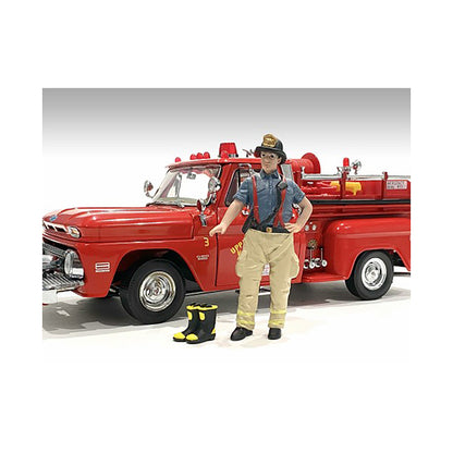 "Firefighters" Getting Ready Figure with Boots Accessory for 1/18 Scale Models by American Diorama