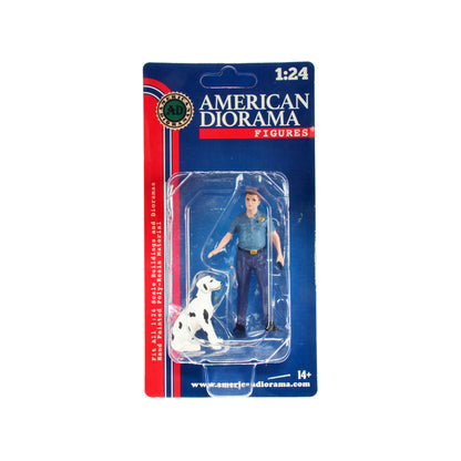 "Firefighters" Fire Dog Training Figures (Trainer and Dog) for 1/24 Scale Models by American Diorama