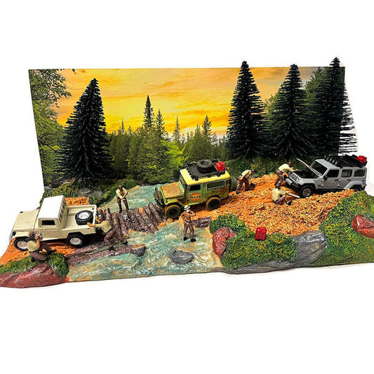 "Overland Off-Road" Diorama with Forest Background for 1/64 Scale Models by American Diorama