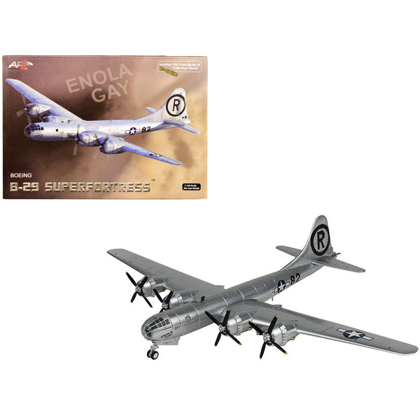 Boeing B-29 Superfortress Bomber Aircraft U.S. Air Force "Enola Gay" with 1/60 Scale "Little Boy" Bomb Replica 1/144 Diecast Model by Air Force 1