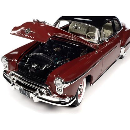 1950 Oldsmobile Rocket 88 Chariot Red with Black Top and Red and White Interior "American Muscle" Series 1/18 Diecast Model Car by Auto World