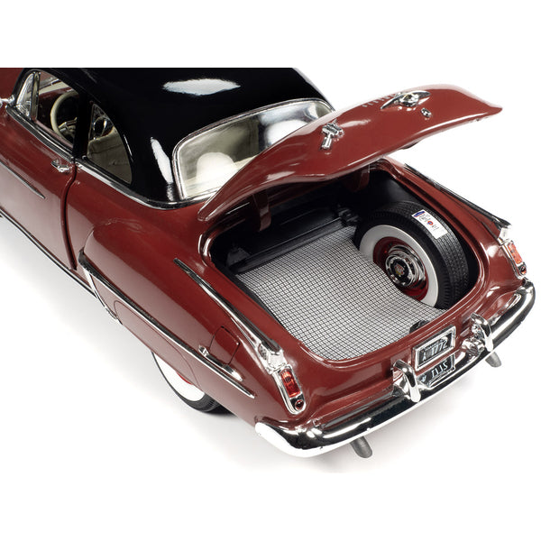 1950 Oldsmobile Rocket 88 Chariot Red with Black Top and Red and White Interior "American Muscle" Series 1/18 Diecast Model Car by Auto World