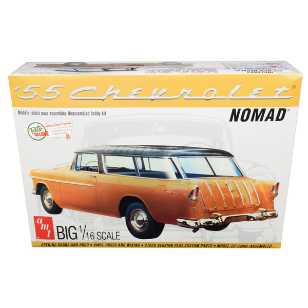 Skill 3 Model Kit 1955 Chevrolet Nomad Wagon 2-in-1 Kit 1/16 Scale Model by AMT