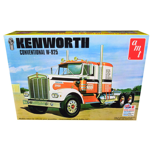 Skill 3 Model Kit Kenworth Conventional W-925 Tractor 1/25 Scale Model by AMT