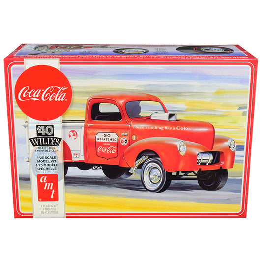 Skill 3 Model Kit 1940 Willys Gasser Pickup Truck "Coca-Cola" 1/25 Scale Model by AMT