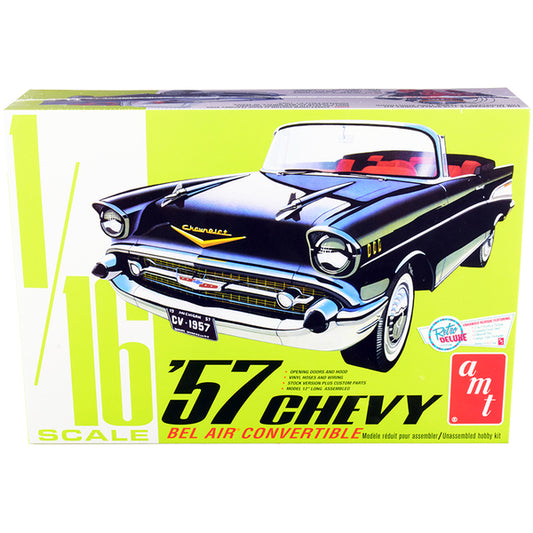 Skill 3 Model Kit 1957 Chevrolet Bel Air Convertible 2-in-1 Kit 1/16 Scale Model by AMT