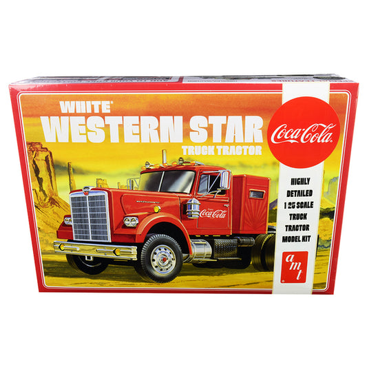 Skill 3 Model Kit White Western Star Semi Truck Tractor "Coca-Cola" 1/25 Scale Model by AMT