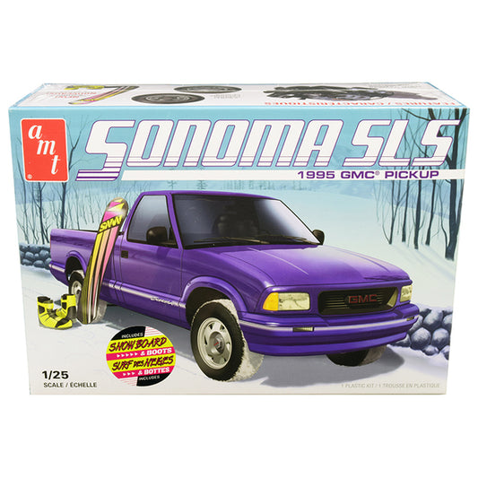 Skill 2 Model Kit 1995 GMC Sonoma SLS Pickup Truck with Snowboard and Boots 1/25 Scale Model by AMT