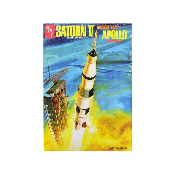 Skill 2 Model Kit Saturn V Rocket and Apollo Spacecraft 1/200 Scale Model by AMT