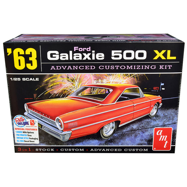 Skill 2 Model Kit 1963 Ford Galaxie 500 XL 3-in-1 Kit 1/25 Scale Model by AMT