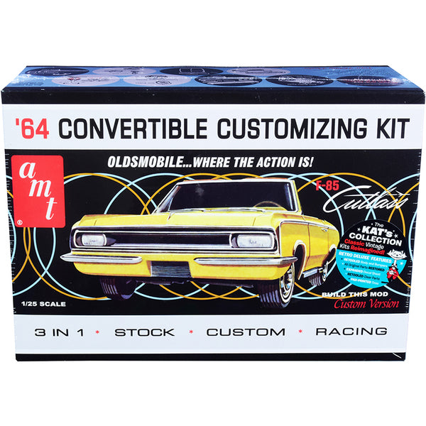 Skill 2 Model Kit 1964 Oldsmobile Cutlass F-85 Convertible 3-in-1 Kit 1/25 Scale Model by AMT