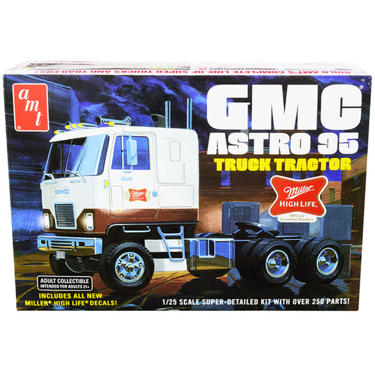 Skill 3 Model Kit GMC Astro 95 Truck Tractor "Miller" 1/25 Scale Model by AMT