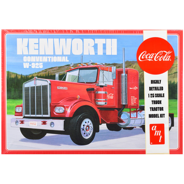 Skill 3 Model Kit Kenworth Conventional W-925 Tractor Truck "Coca-Cola" 1/25 Scale Model by AMT