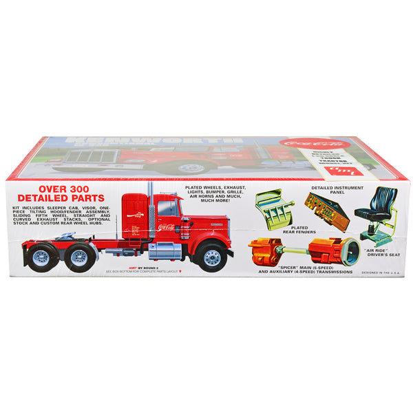 Skill 3 Model Kit Kenworth Conventional W-925 Tractor Truck "Coca-Cola" 1/25 Scale Model by AMT