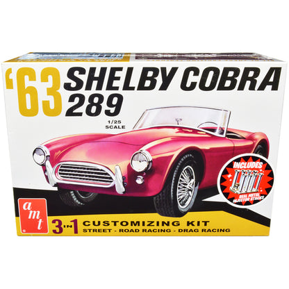 Skill 2 Model Kit 1963 Shelby Cobra 289 3 in 1 Kit 1/25 Scale Model by AMT