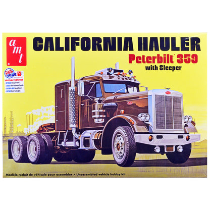 Skill 3 Model Kit Peterbilt 359 California Hauler with Sleeper Cab 1/25 Scale Model by AMT