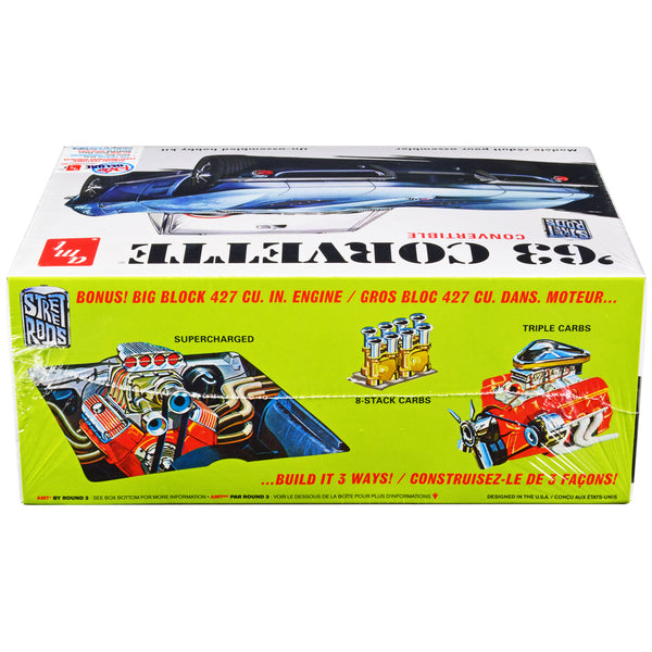 Skill 2 Model Kit 1963 Chevrolet Corvette Convertible 3-in-1 Kit 1/25 Scale Model by AMT